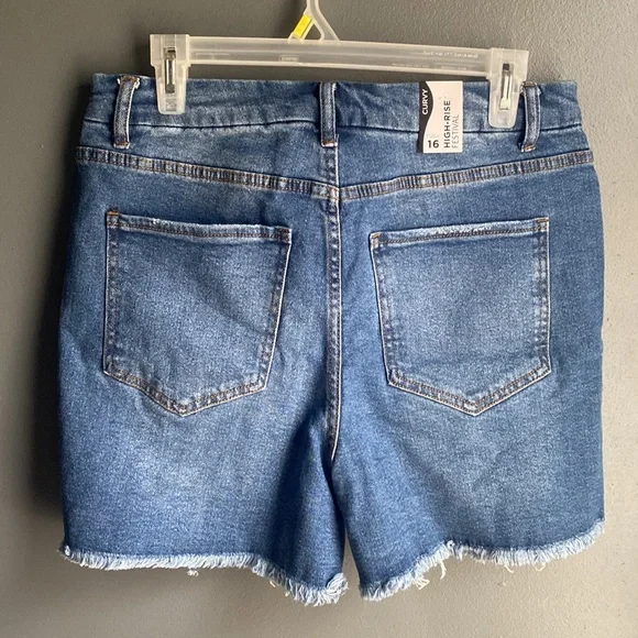 Curvy High Rise Jean Shorts - Picture 2 of 2